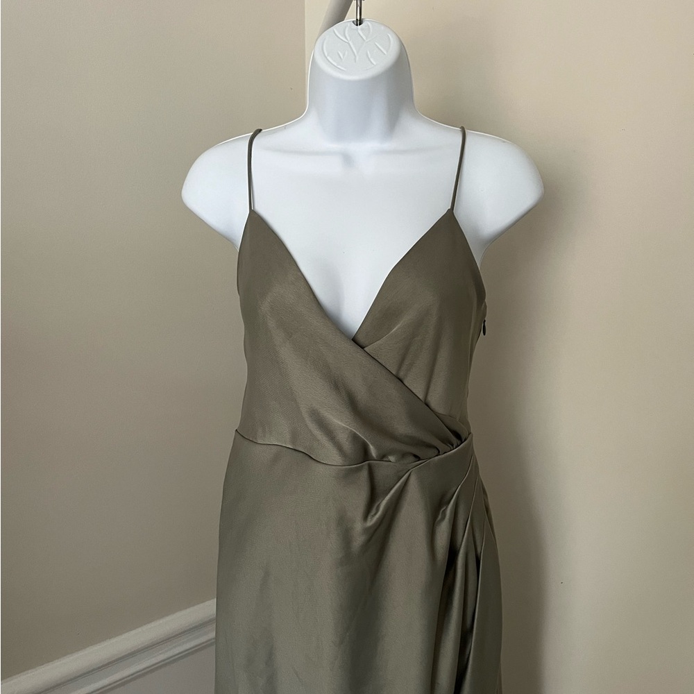 ANTHROPOLOGIE BHLDN Freya Satin Charmeuse Sleeveless Cocktail Dress Women’s 6 - Picture 3 of 11